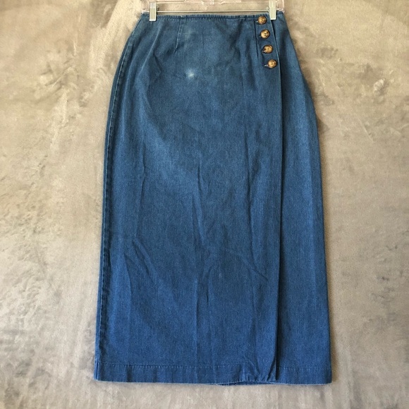 Scott Taylor Dresses & Skirts - Vintage Scott Taylor Denim Pencil Skirt Size 8 Feminine Retro Western Country